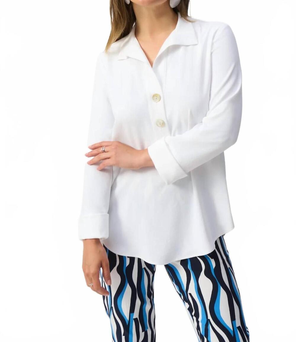 NEW JOSEPH RIBKOFF button detail straight top in vanilla